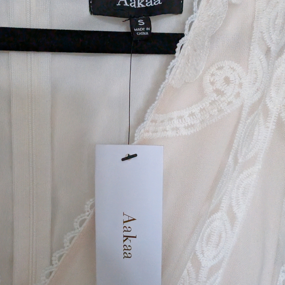 Aakaa Cream Lace Dress